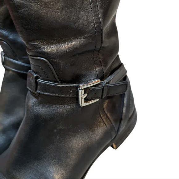 Coach Micha Riding Boot Black Leather Zip Buckle Size 8 Equestrian - Picture 4 of 11